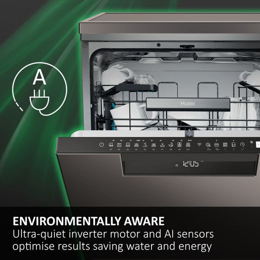 Haier I-Pro Shine Series 7 Standard Dishwasher - White - Annotation - Energy saving